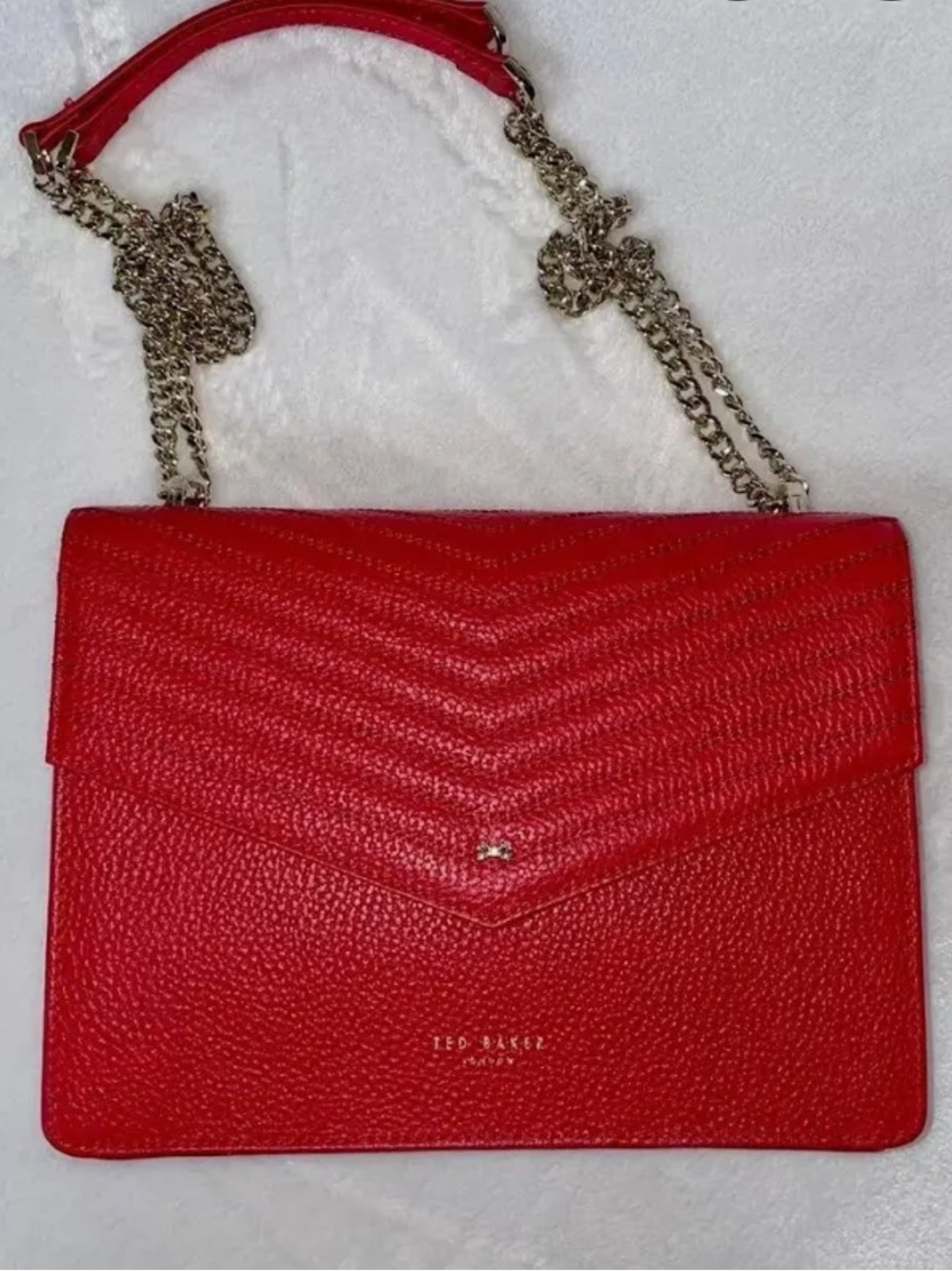 Ted Baker Kalila Red Quilted Leather Crossbody Bag